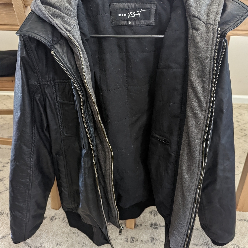 Men's Black Jacket Rivet Medium